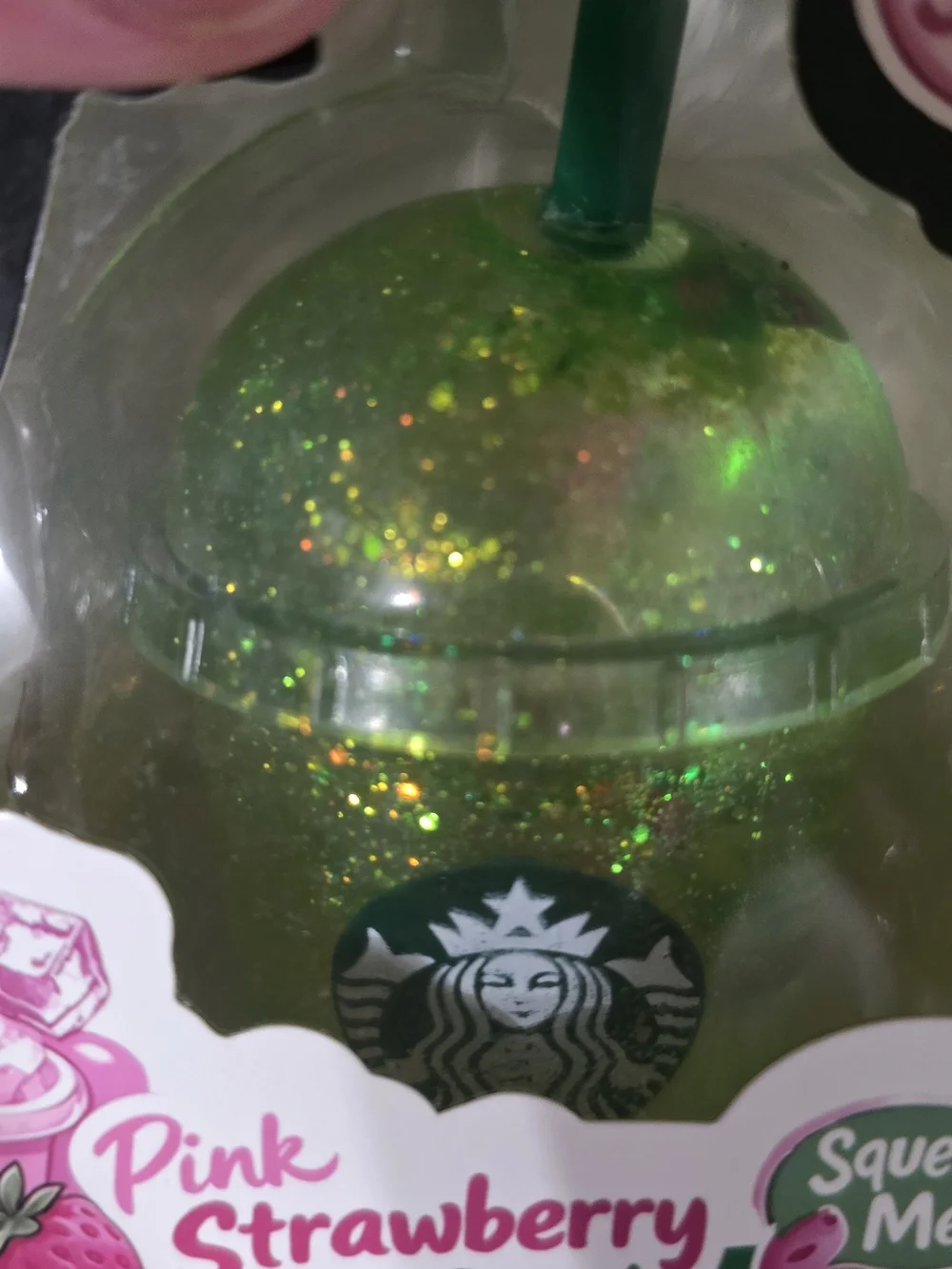 Starbucks Green Glitter Super Squishy Drink Toy